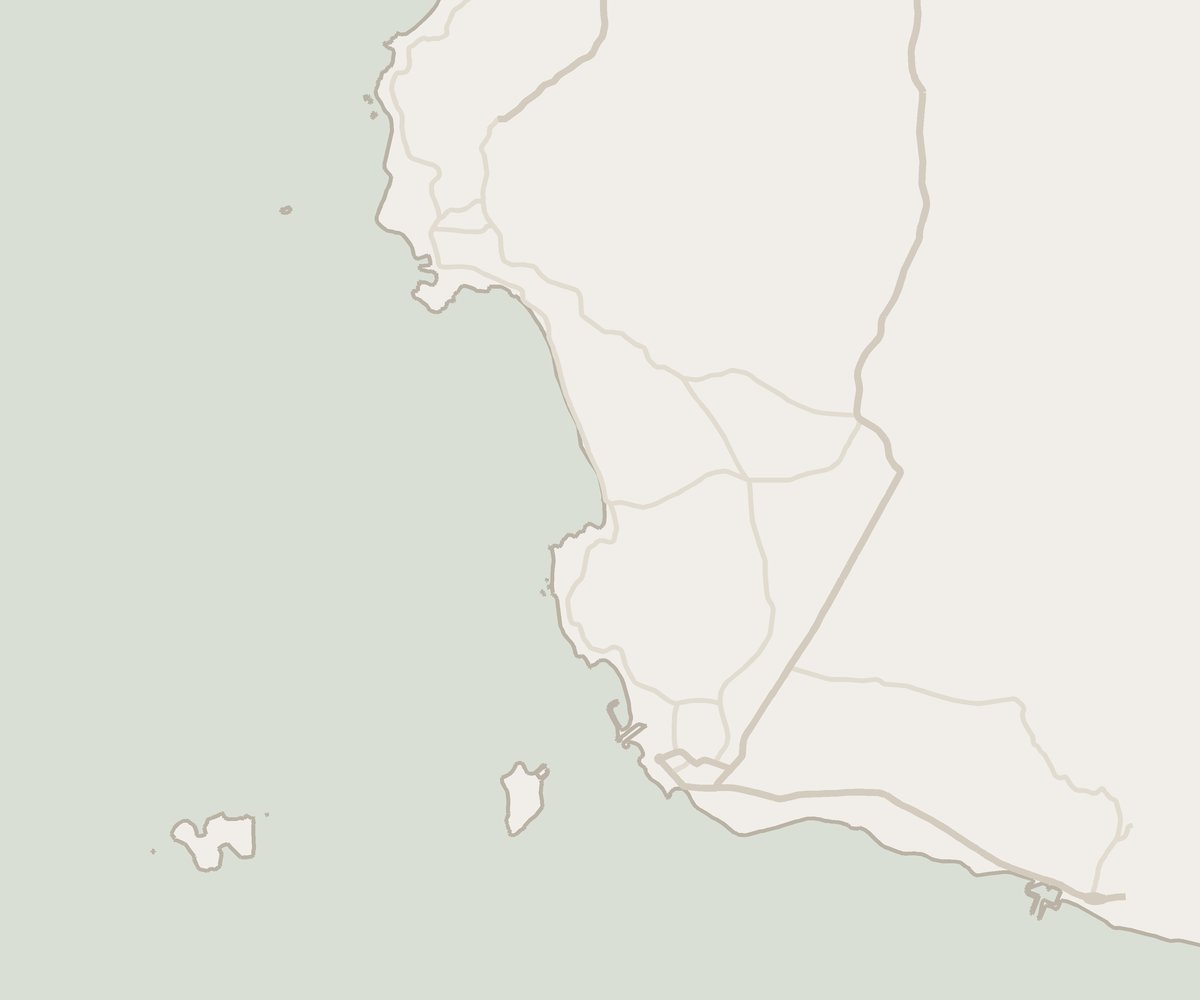 Map of Wok Tum on the west coast of Koh Phangan, showing Mira Villas, Hin Kong beach and Thong Sala pier